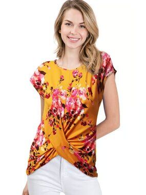 Yellow Floral Top size 2X